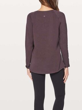 NWT  Lululemon Emerald Long Sleeve Shirt Black Cherry Pima Cotton Sz 4
